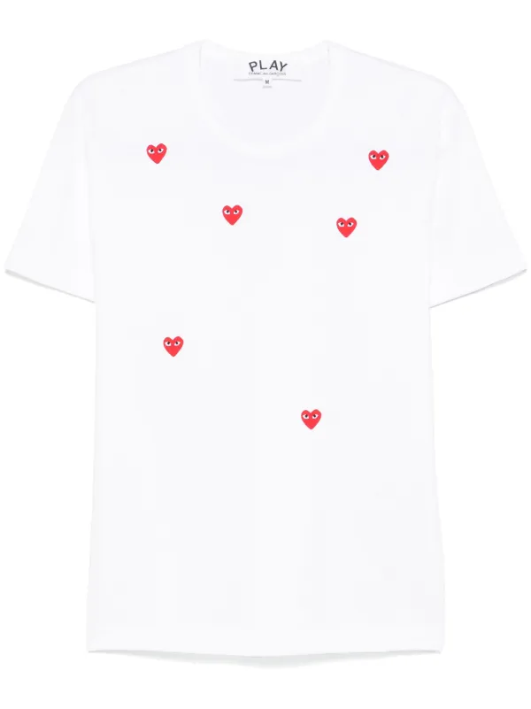 Tシャツ・カットソー PLAY COMME des GARCONS Multi Heart Cotton Graphic Tee Multi Heart Cotton T-Shirt by Comme Des Garçons | LEMONADE