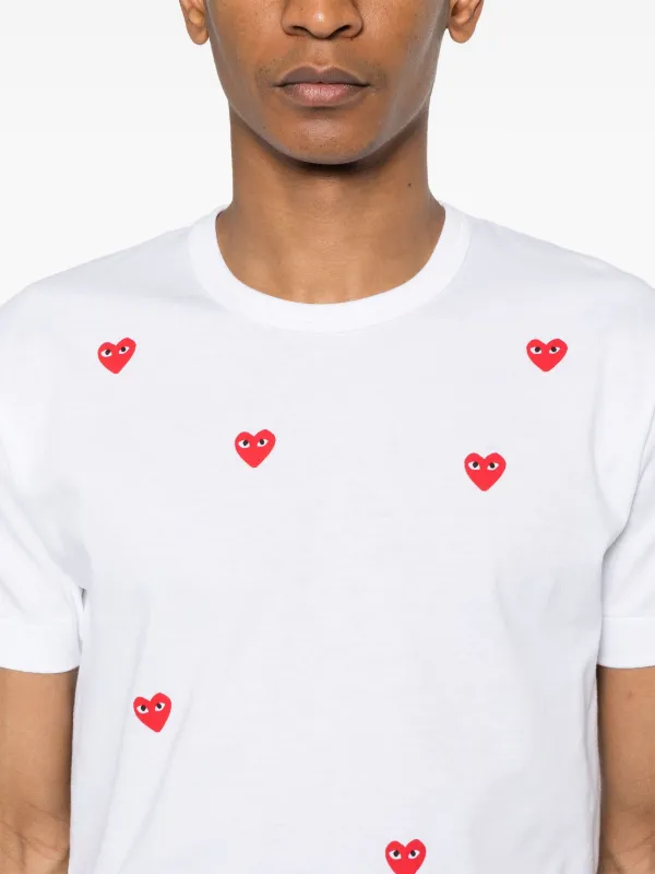 Comme Des Garçons Play heart-print T-shirt | White | FARFETCH