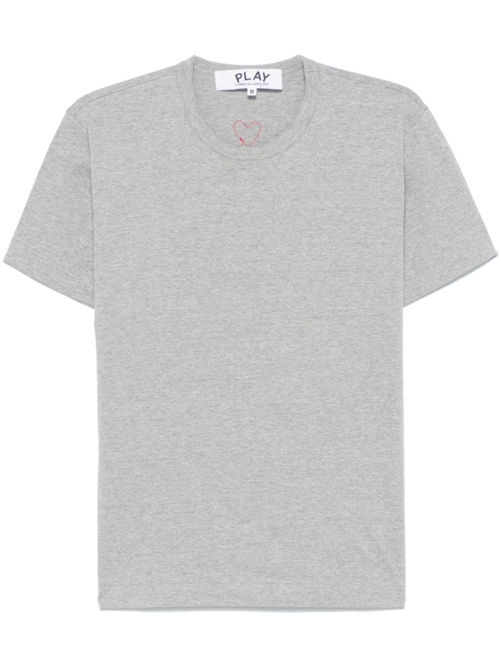 Shop Comme Des Garçons Play Signature Heart-patch T-shirt In Grey