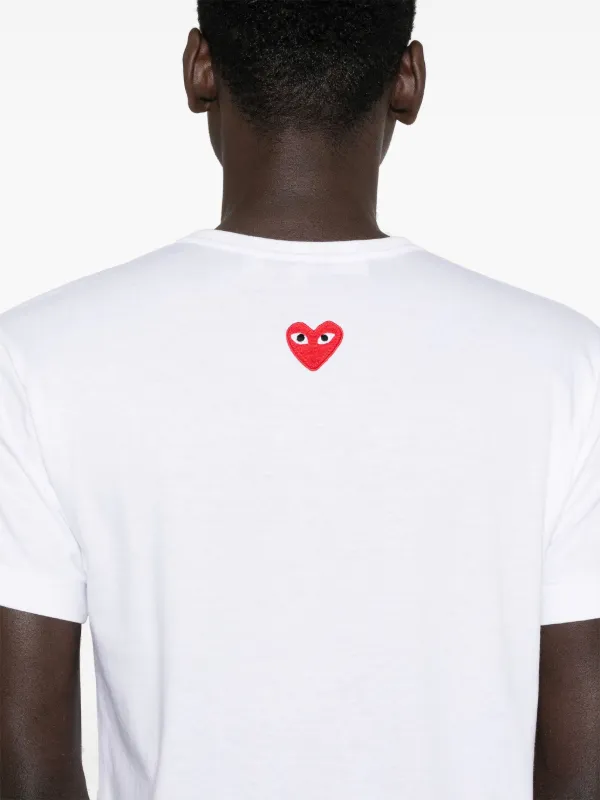 Comme Des Garçons Play Signature heart-patch T-shirt | White