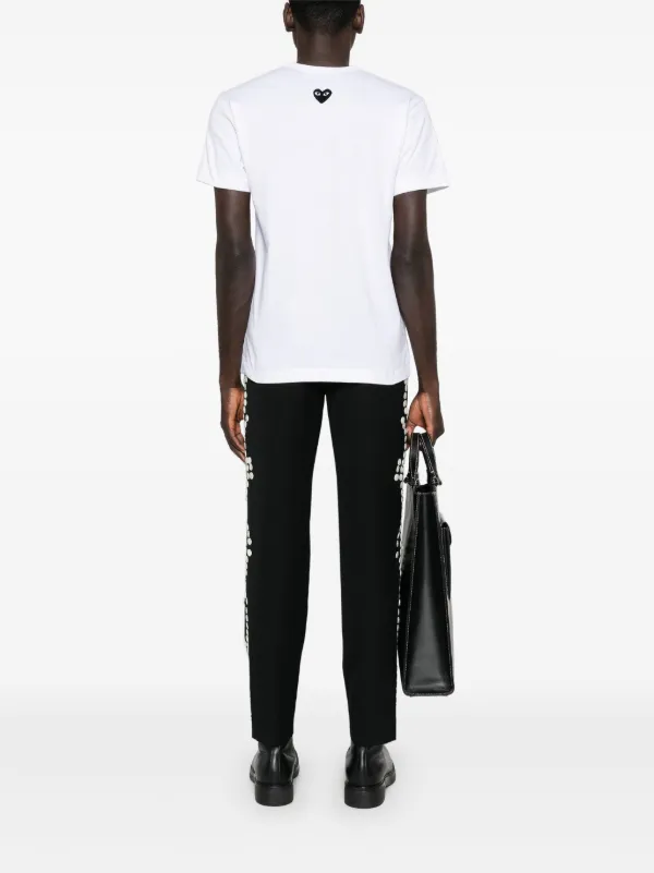 Comme Des Garçons Play ハートパッチ Tシャツ | ホワイト | FARFETCH JP