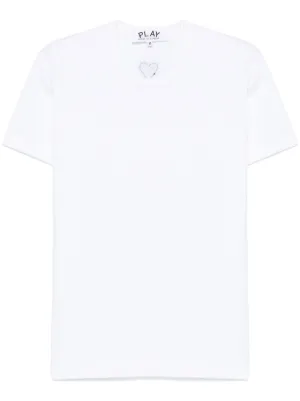 Comme Des Garçons Play heart-patch T-shirt | White | FARFETCH