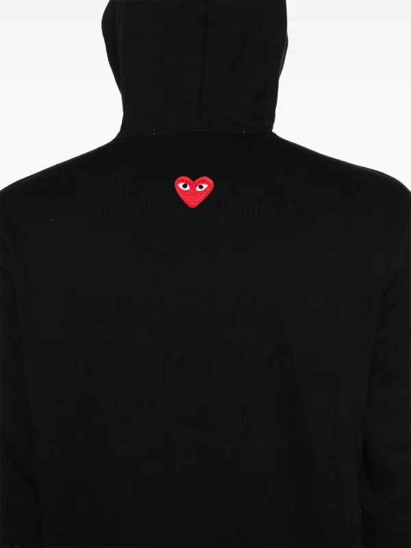 関税込★Comme des garcons★ハート ロゴ フーディー 限定SALE♪ Comme Des Garçons Play Signature heart-patch Hoodie | Black