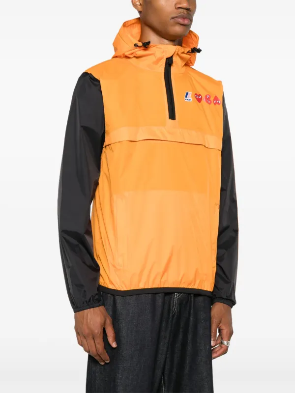 COMME des GARCONS ジャケット オレンジ 2005524M0358 Comme Des Garçons Play x K-Way ハートパッチ ライトジャケット