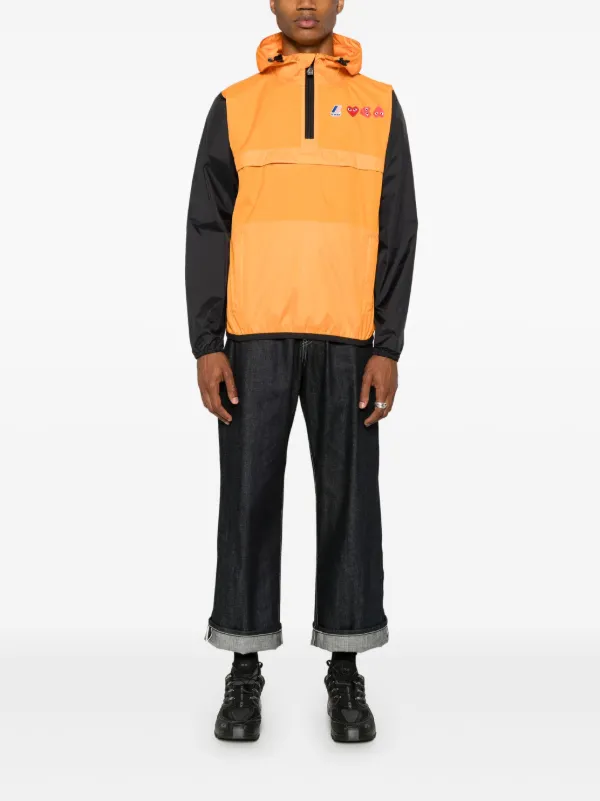 COMME des GARCONS ジャケット オレンジ 2005524M0356 Comme Des Garçons Play x K-Way ハートパッチ ライトジャケット
