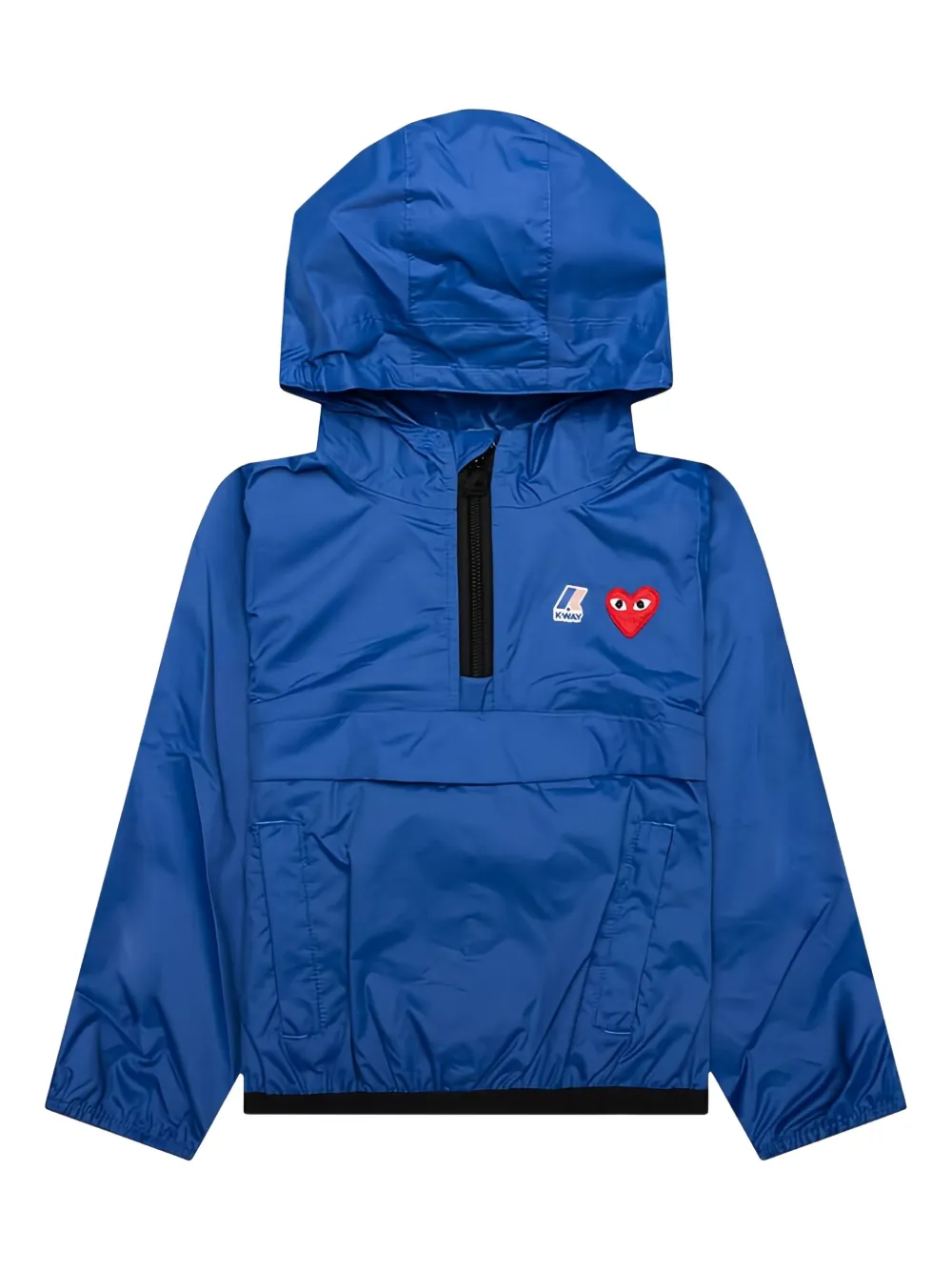 Comme Des Garçons Play Kids x K-Way half-zip heart-emblem jacket | Blue | Image 1