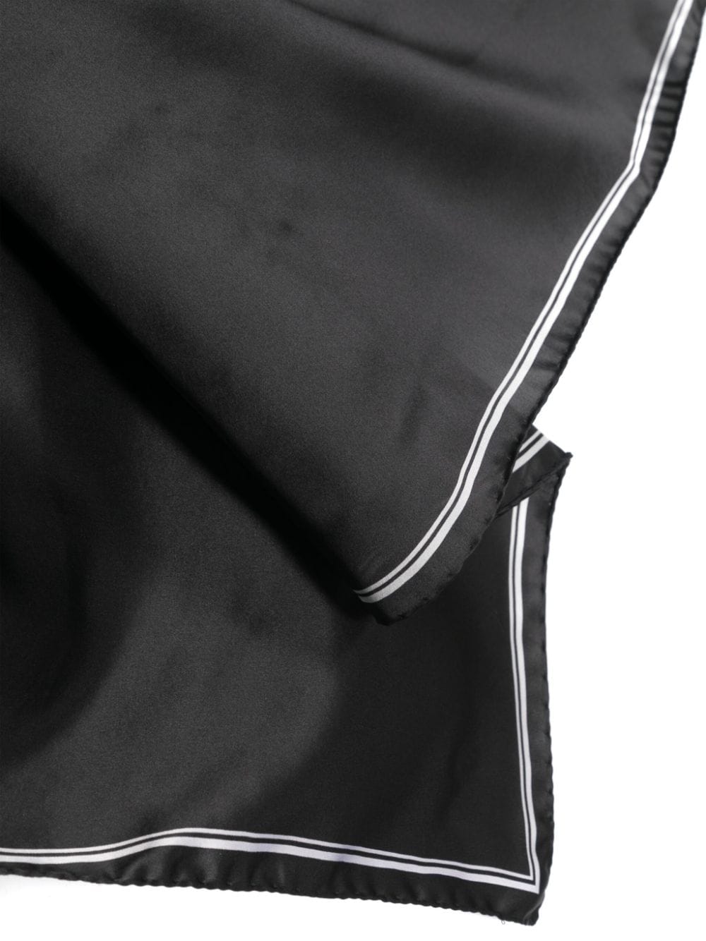 Shop Saint Laurent Striped-border Silk Scarf In Black