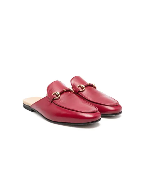 Gallucci Kids horsebit-detail leather slippers