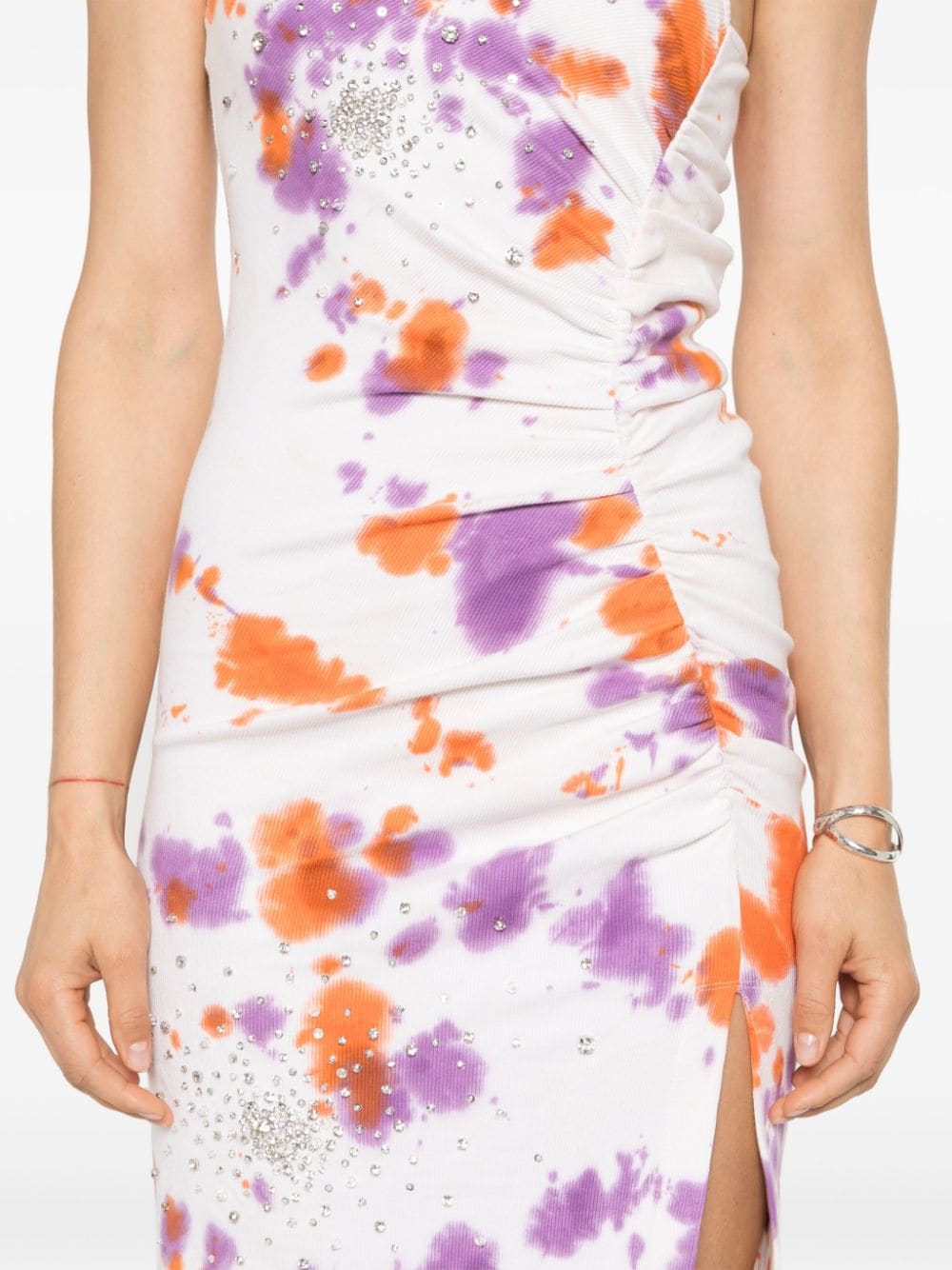 DES PHEMMES Maxi-jurk met abstracte print Wit