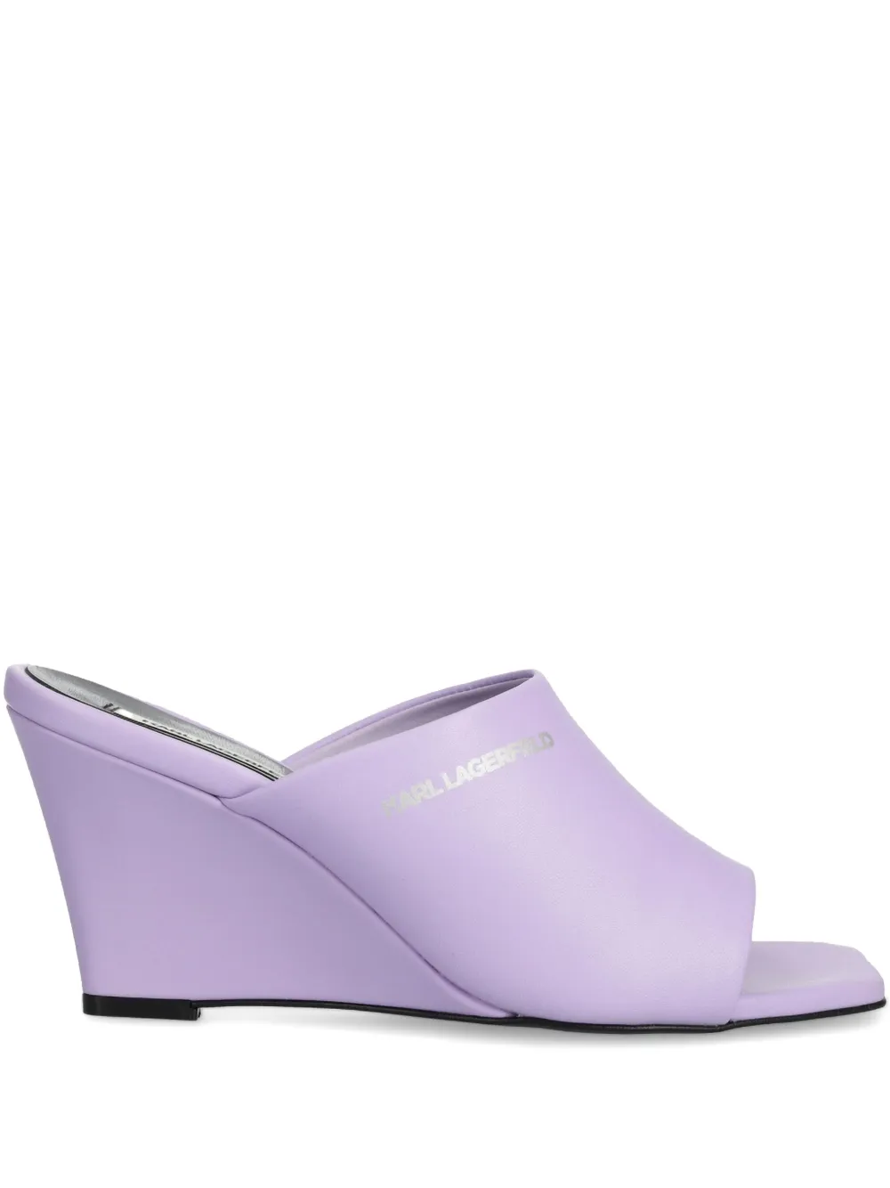 Karl Lagerfeld logo-print mules Purple