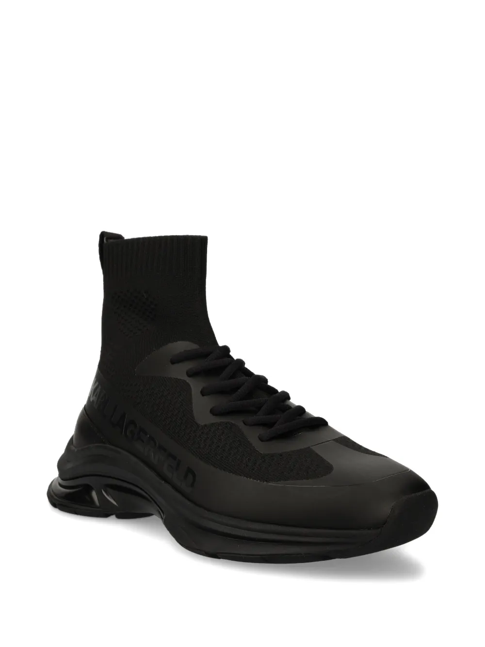 Karl Lagerfeld leather sneakers - Zwart