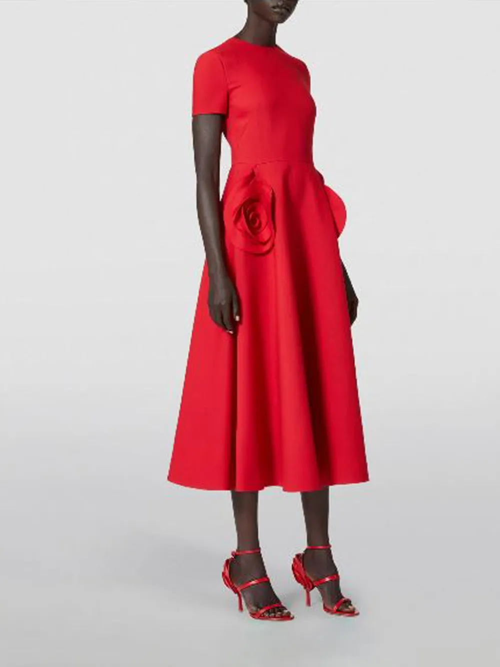 RED Valentino Valentino Rose Pocket Midi Dress - Rood