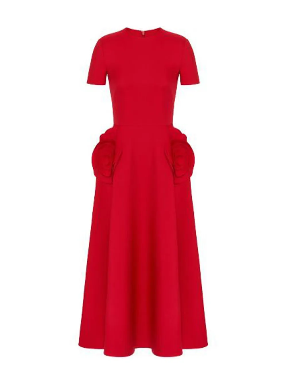 Red Valentino Valentino Rose Pocket Midi Dress