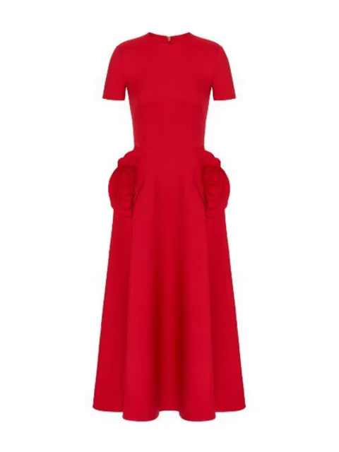 RED Valentino Valentino Rose Pocket Midi Dress