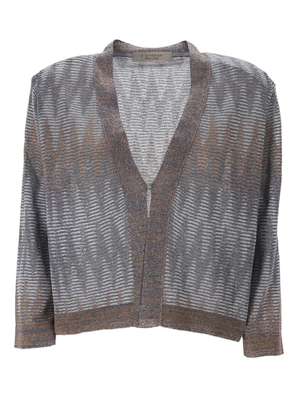 textured clasp-fastening cardigan