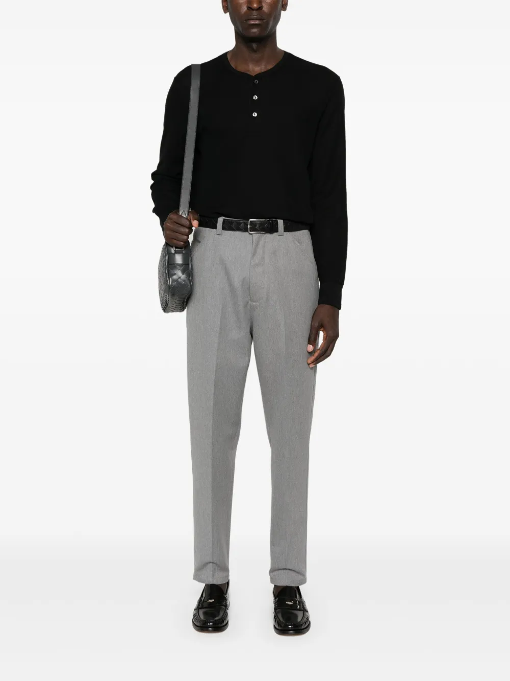 Ralph Lauren Collection waffle-effect long-sleeve T-shirt - Zwart
