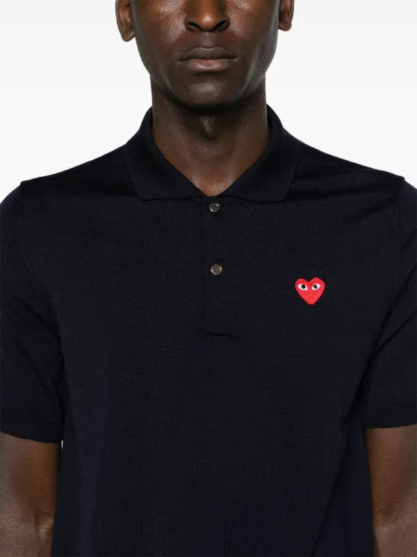 翔様　Comme des Garçons Play ハートパッチ ポロシャツ Comme Des Garçons Play ハートパッチ ポロシャツ | ブルー