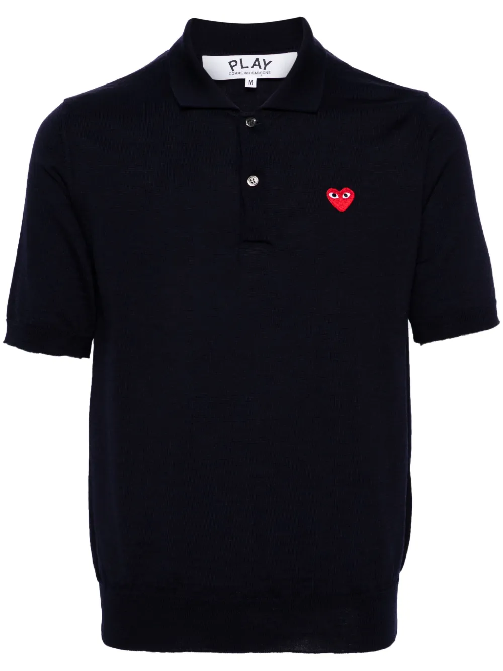 Comme Des Garçons Play Poloshirt met patch Blauw
