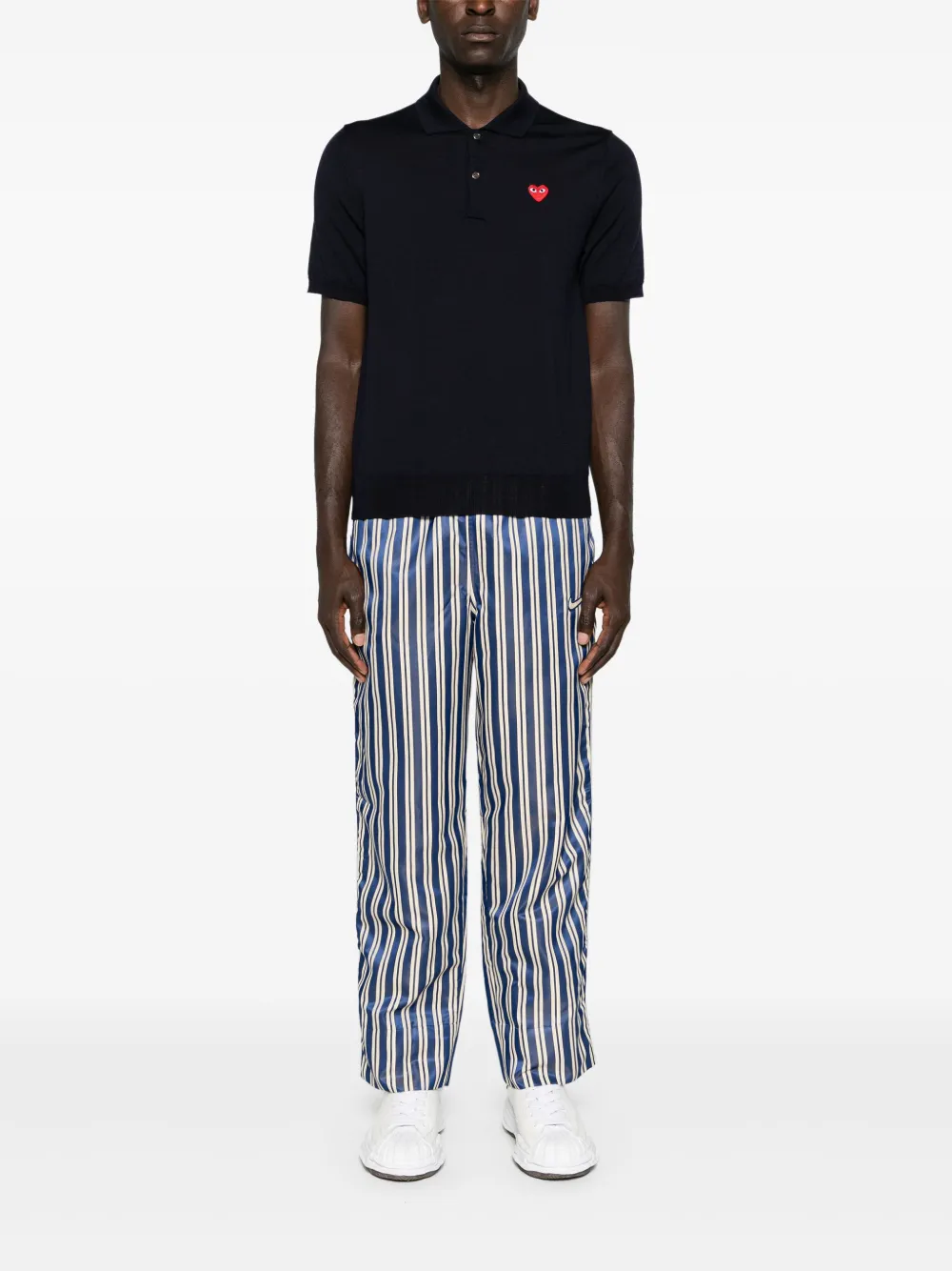 Comme Des Garçons Play Poloshirt met patch - Blauw