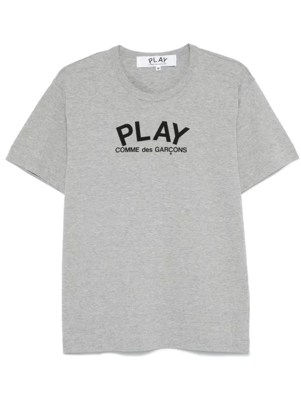 Comme Des Garçons Play ロゴ Tシャツ | グレー | FARFETCH JP