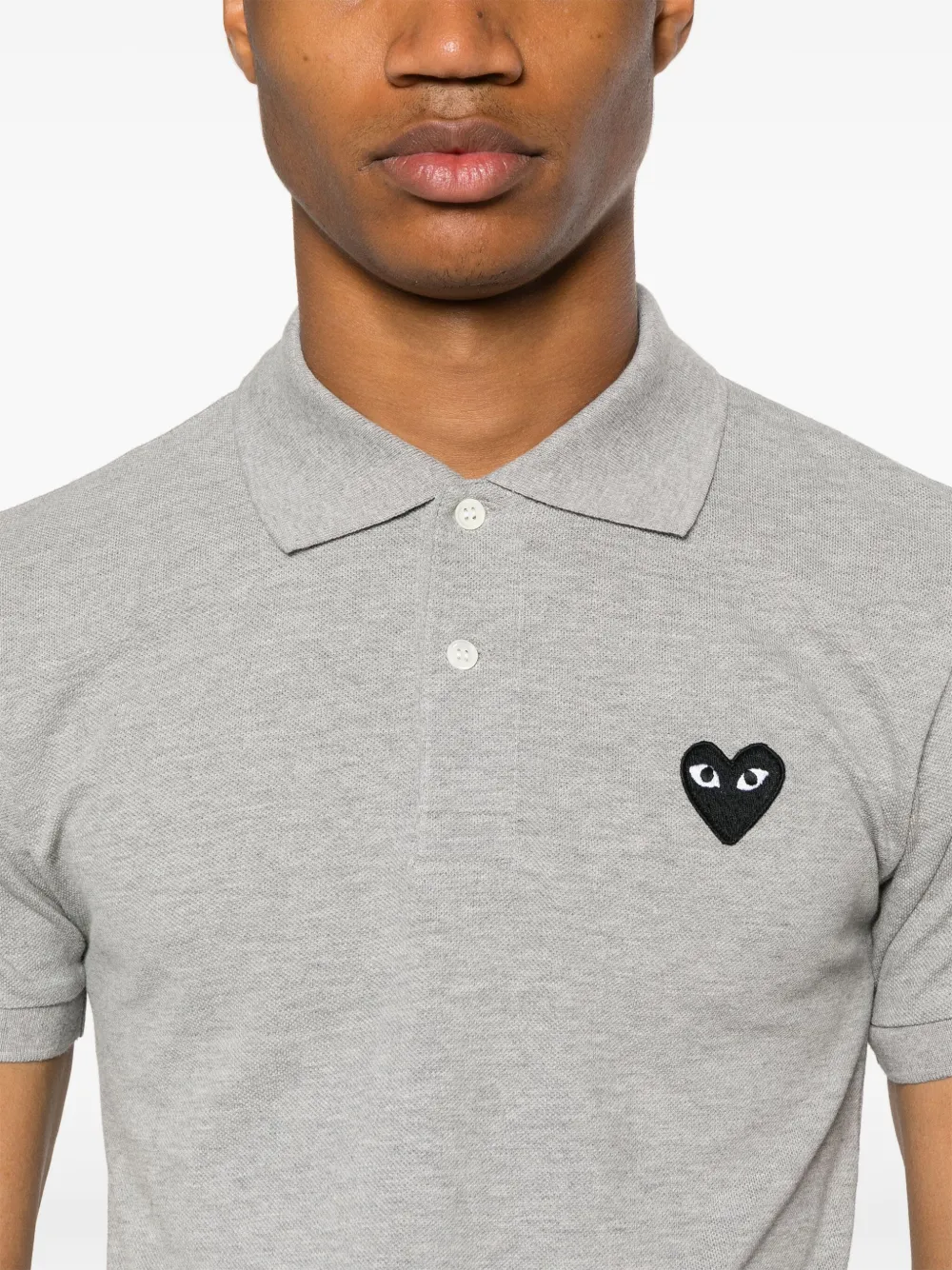 PLAY COMME des GARÇONS グレー メンズ　ポロシャツ S Comme Des Garçons Play ハートパッチ ポロシャツ | グレー | FARFETCH JP
