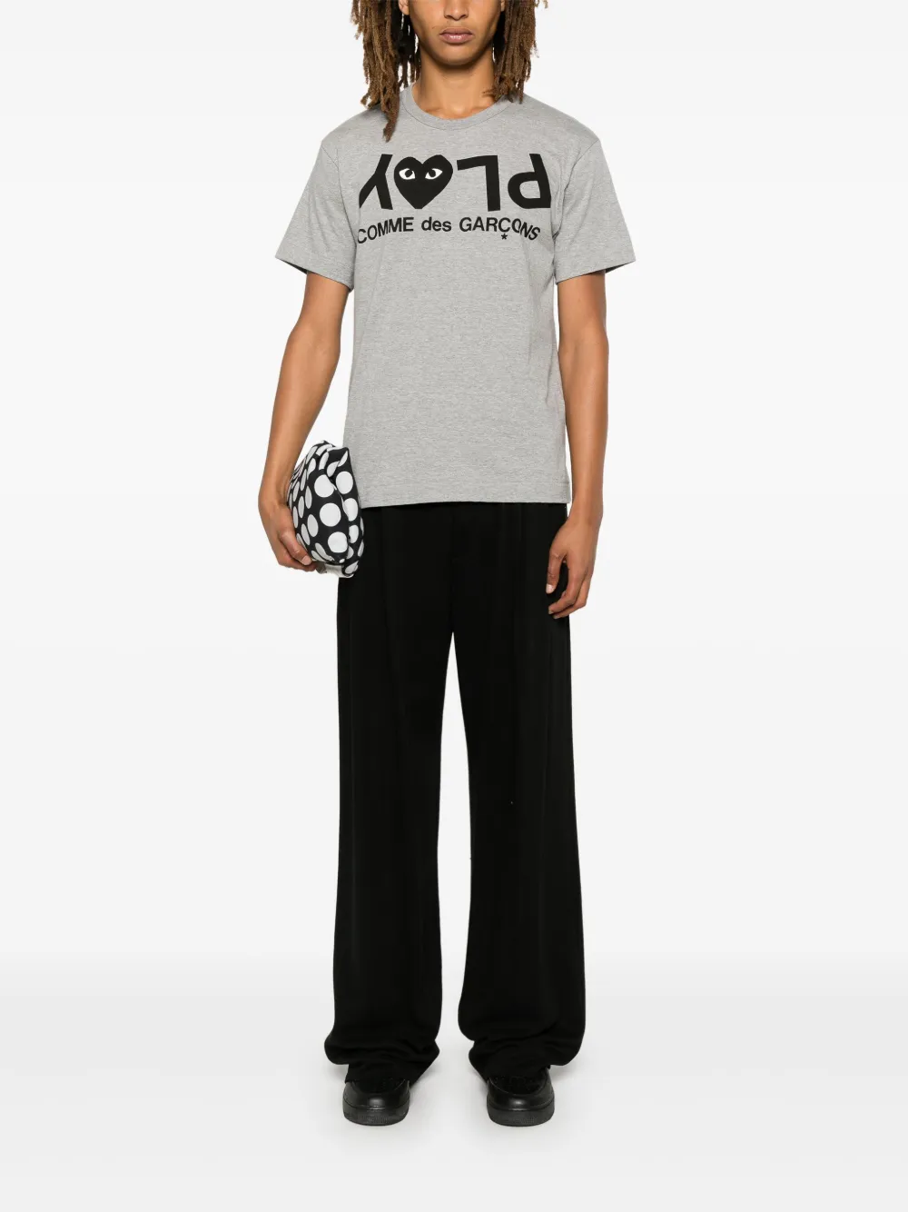 Comme Des Garçons Play T-shirt met logoprint - Grijs