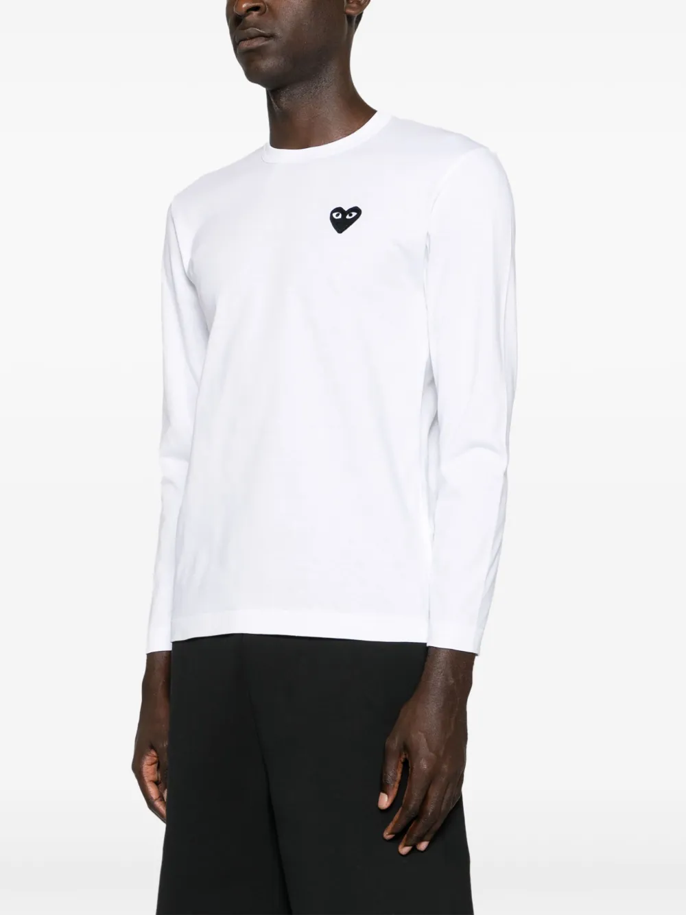 Shop Comme Des Garçons Play Heart-patch Cotton T-shirt In White