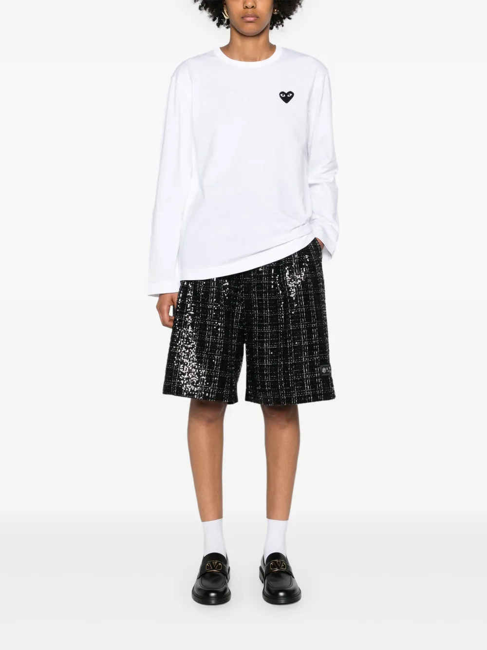 Shop Comme Des Garçons Play Heart-patch Cotton T-shirt In White