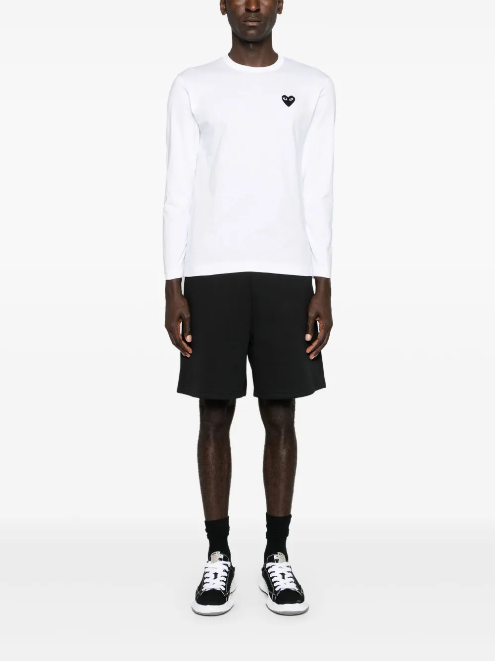 Shop Comme Des Garçons Play Heart-patch Cotton T-shirt In White
