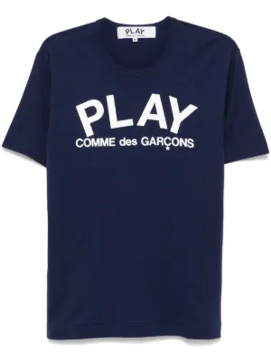 PLAY COMME des GARÇONS 青 Tシャツ L Comme Des Garçons Play ロゴ Tシャツ | ブルー | FARFETCH JP