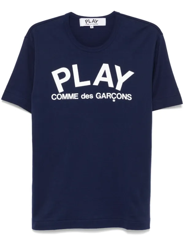 PLAY COMME des GARÇONS 青 Tシャツ L Comme Des Garçons Play ロゴ Tシャツ | ブルー | FARFETCH JP