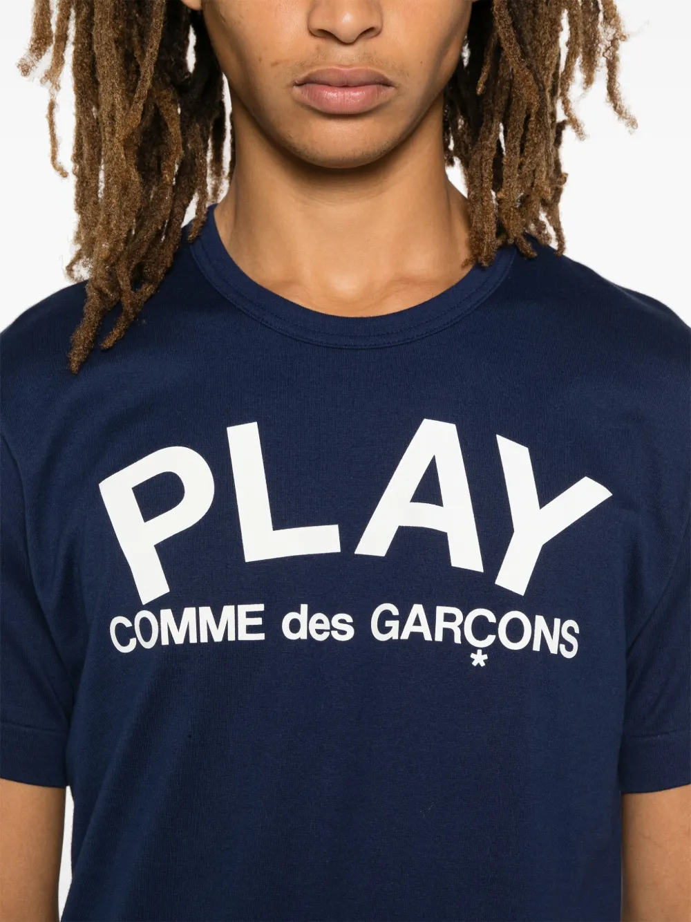 Comme Des Garçons Play T-shirt met logoprint Blauw
