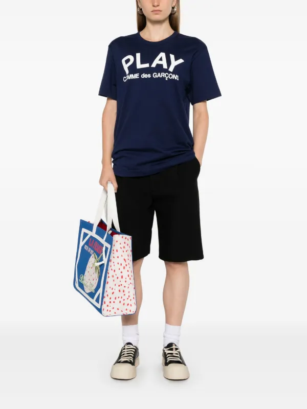 Comme Des Garçons Play ロゴ Tシャツ | ブルー | FARFETCH JP