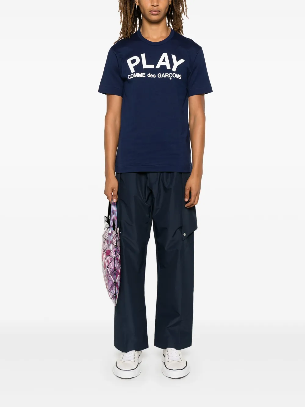 Comme Des Garçons Play T-shirt met logoprint Blauw