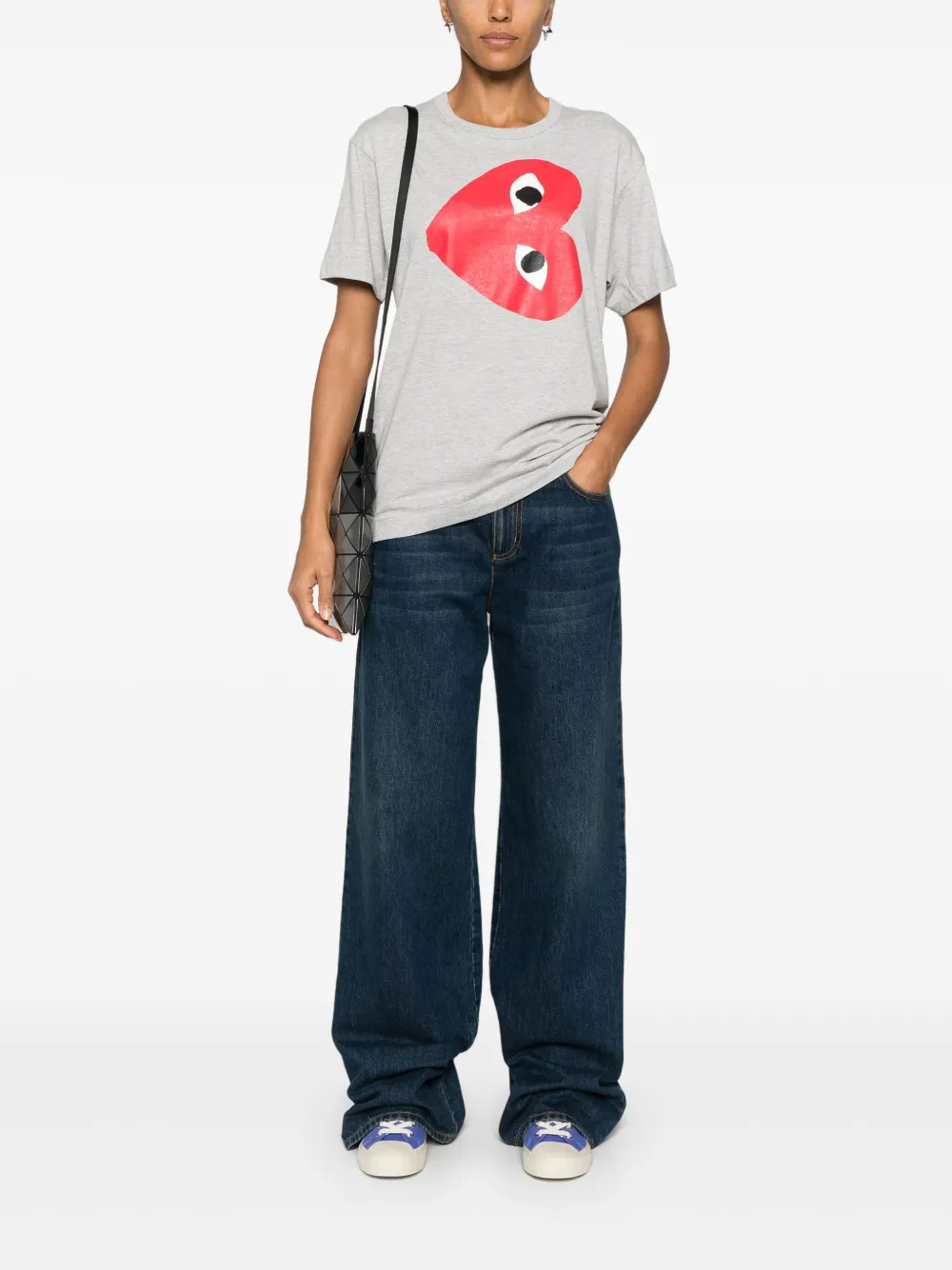 Comme Des Garçons Play T-shirt met hartprint Grijs