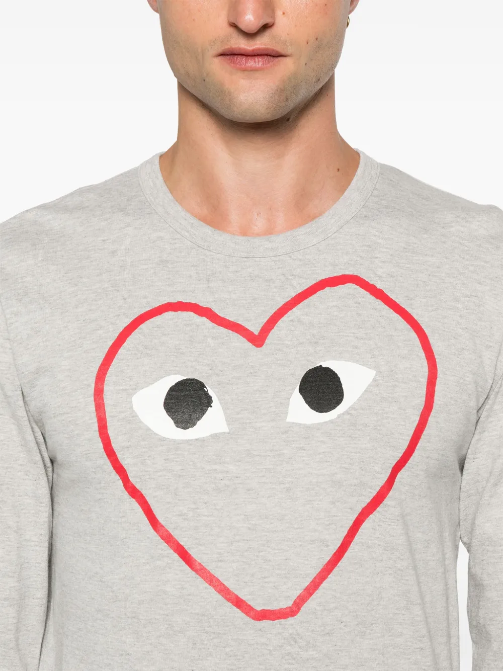 Comme Des Garçons Play Outline hartprinten T-shirt Grijs