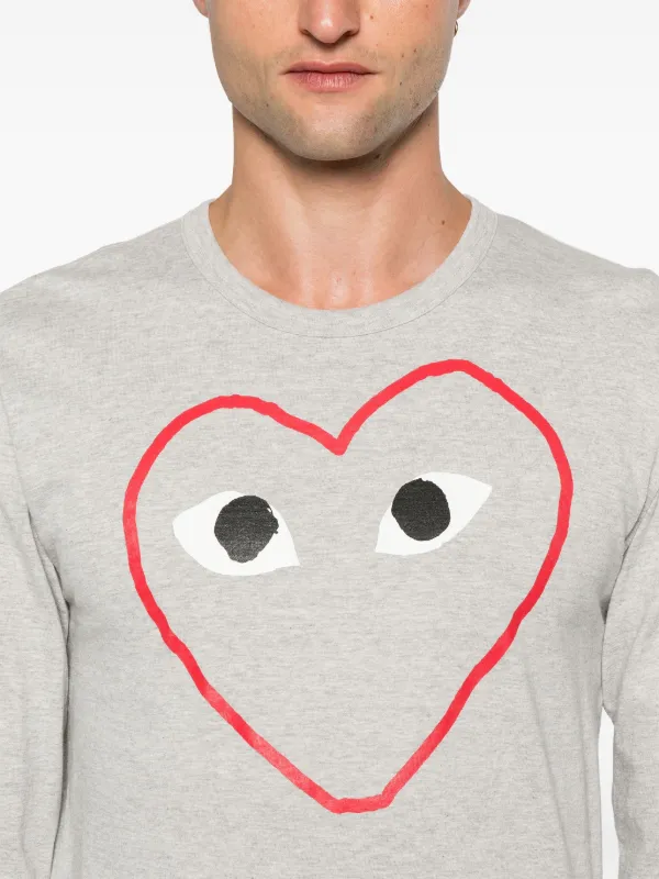 Comme Des Garçons Play ハートプリント Tシャツ | グレー