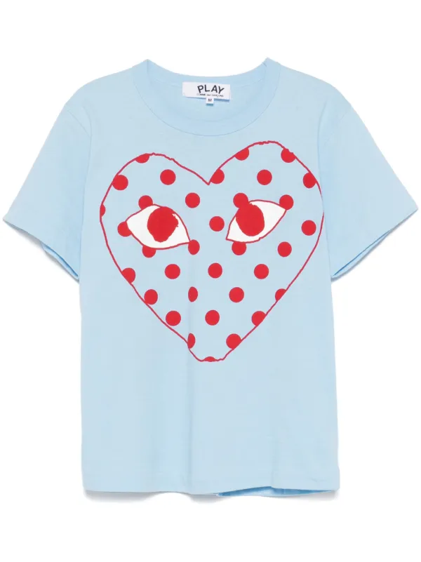 PLAY COMME des GARÇONS ハートプリント Tシャツ M Comme Des Garçons Play ハートプリント Tシャツ | ブルー