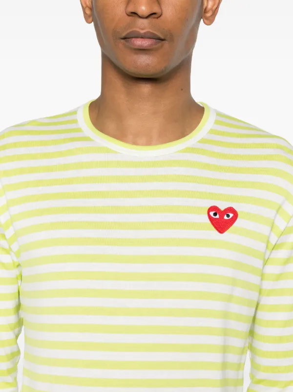 Comme Des Garçons Play Heart Logo Cotton T-shirt | White | FARFETCH