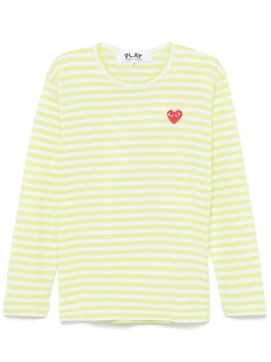 Comme Des Garçons Play Striped T-shirt | Pink | FARFETCH SG