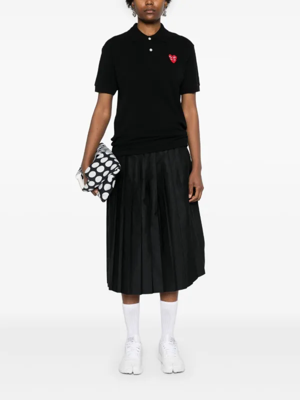 Comme Des Garçons Play heart-patch Cotton Polo Shirt | Black