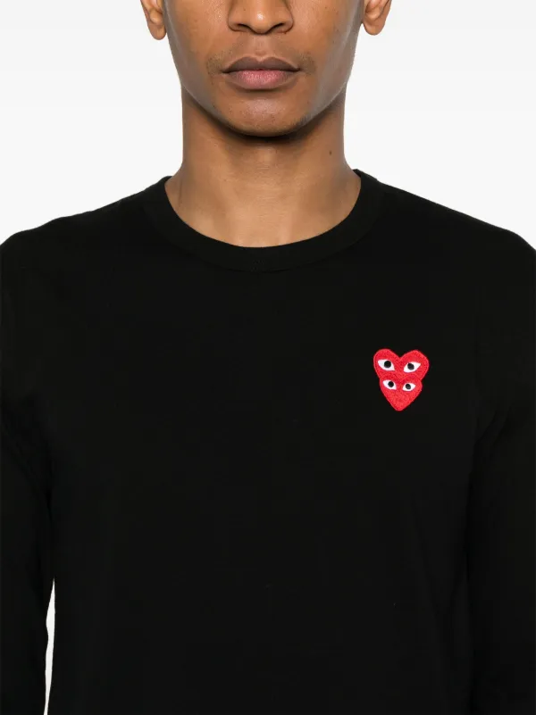 Comme Des Garçons Play Heart long-sleeve T-shirt | Black | FARFETCH
