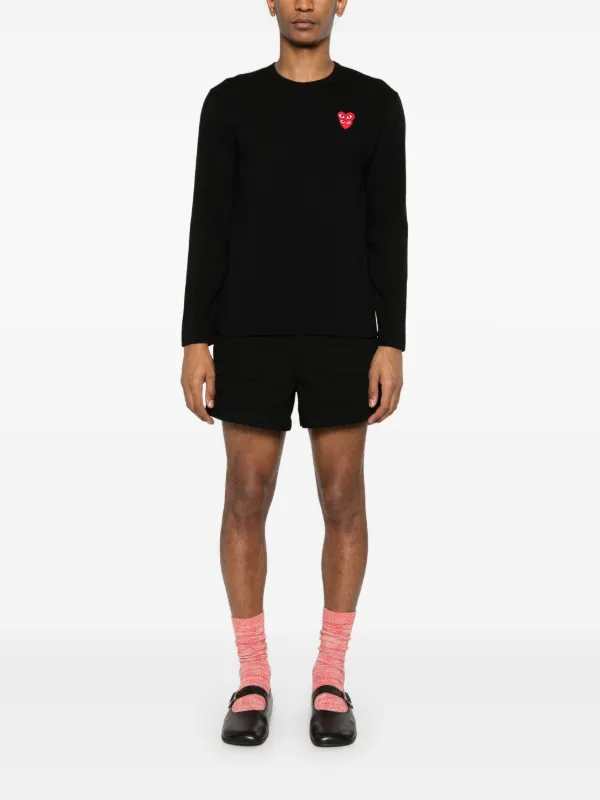 Comme Des Garçons Play Heart long-sleeve T-shirt | Black | FARFETCH