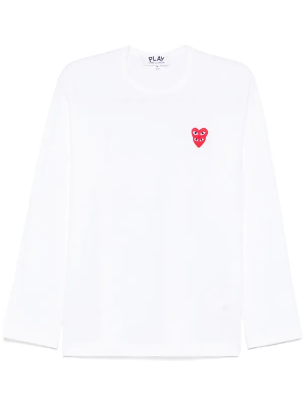 Comme Des Garçons Play ハートパッチ Tシャツ | ホワイト | FARFETCH JP