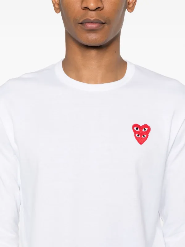 Comme Des Garçons Play ハートパッチ Tシャツ | ホワイト | FARFETCH JP Comme Des Garçons Play ハートパッチ Tシャツ | ホワイト | FARFETCH JP