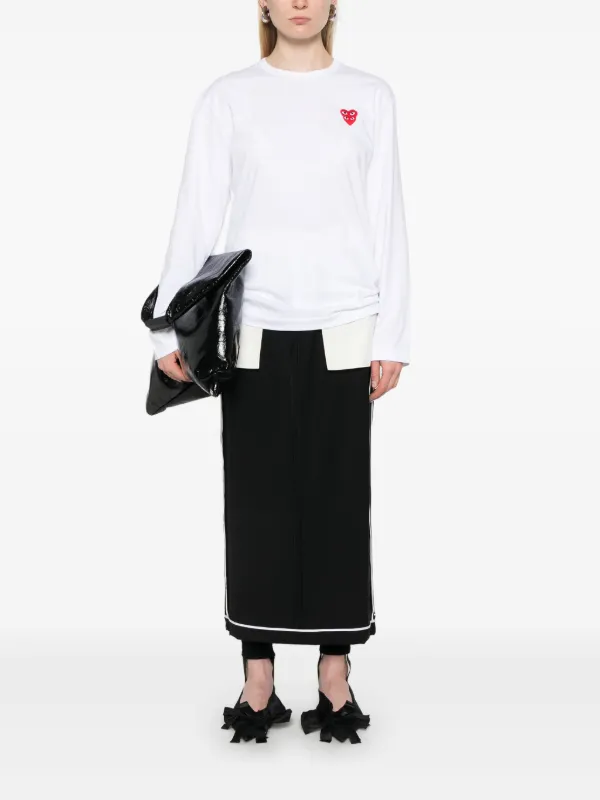 Comme Des Garçons Play ハートパッチ Tシャツ | ホワイト | FARFETCH JP