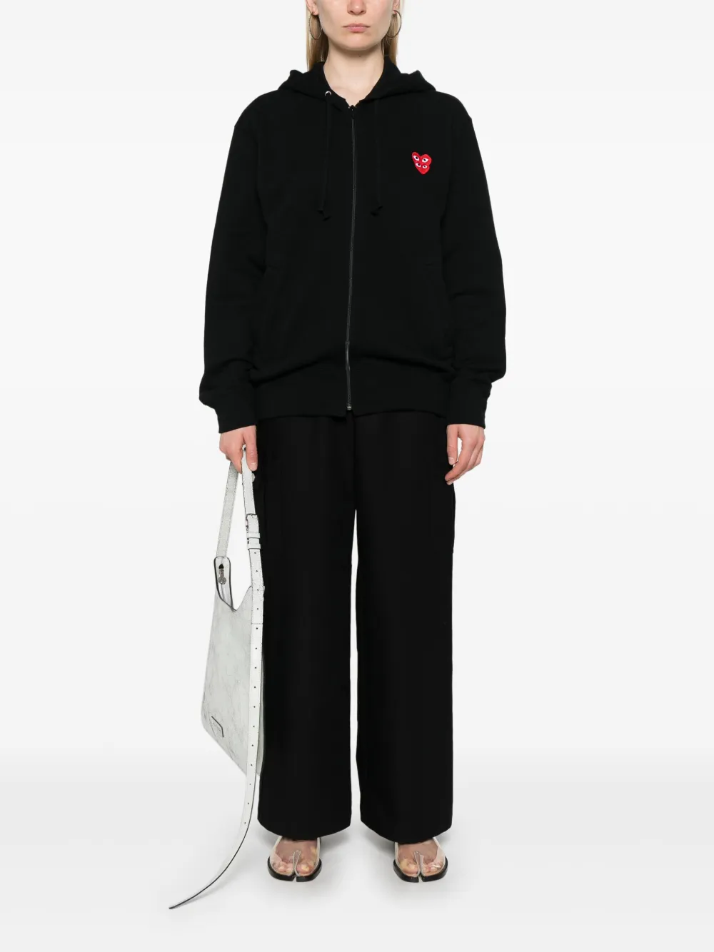 Comme Des Garçons Play double heart-patch hoodie