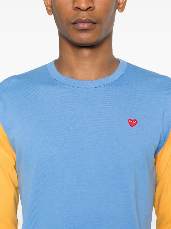 Comme Des Garçons Play ハートパッチ Tシャツ | ブルー | FARFETCH JP