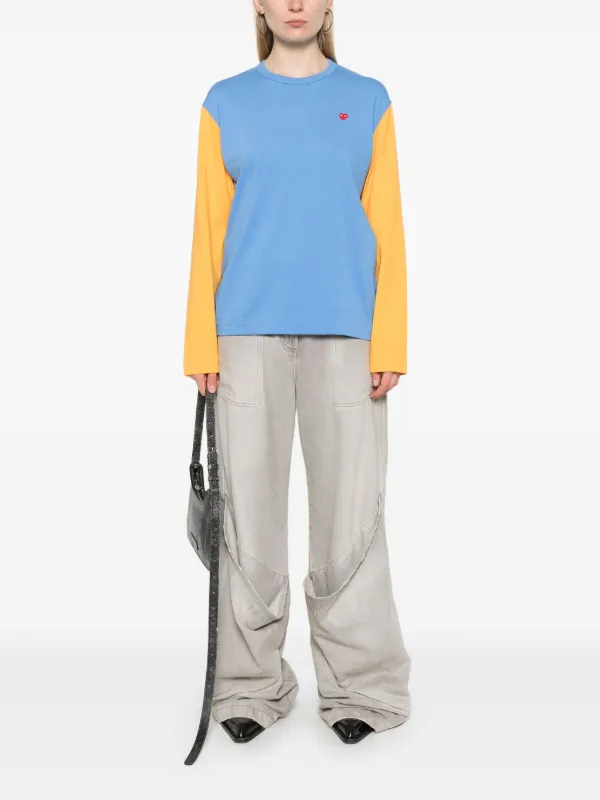 Comme Des Garçons Play ハートパッチ Tシャツ | ブルー | FARFETCH JP