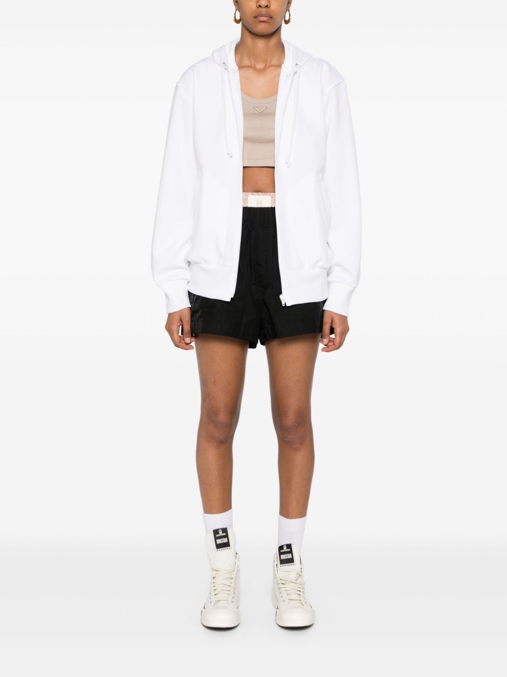 Shop Comme Des Garçons Play Signature Heart-patch Hoodie In White